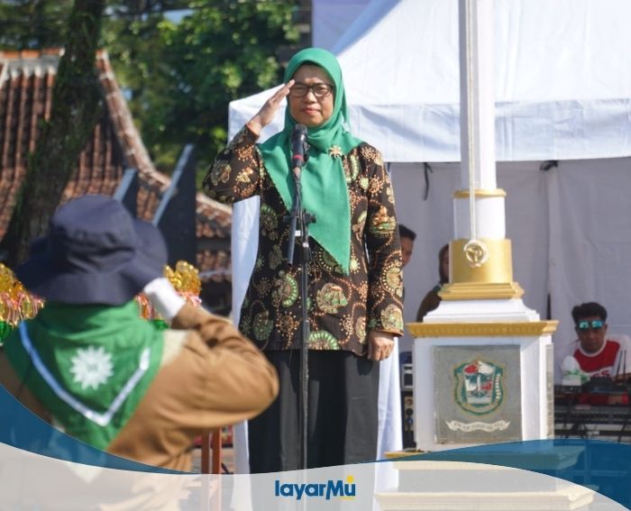 Upacara Pembukaan Gebyar Pandu HW Tunas Athfal PAUD ‘Aisyiyah 2025. Peserta Tertib Mengikuti Upacara Sampai Selesai